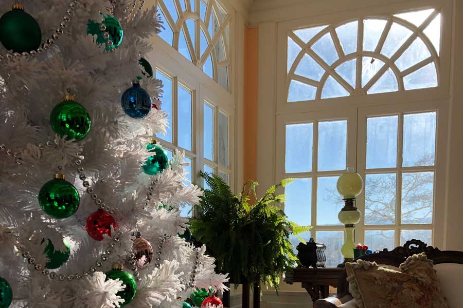 decorated christmas tree at the inn at forest oaks virginia